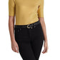 Ralph Lauren Feminino Metálico Stretch Jersey Gola Alta Amarelo Tamanho Grande