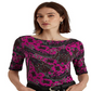 Camiseta Ralph Lauren Feminina Paisley Stretch Algodão Rosa Tamanho Grande