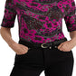Camiseta Ralph Lauren Feminina Paisley Stretch Algodão Rosa Tamanho Grande
