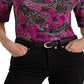 Camiseta Ralph Lauren Feminina Paisley Stretch Cotton Rosa Tamanho X-G
