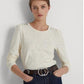 Ralph Lauren Camiseta Feminina Manga Bufante Slub Jersey Branca Tamanho P