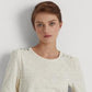 Ralph Lauren Camiseta Feminina Manga Bufante Slub Jersey Branca Tamanho P