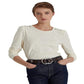 Ralph Lauren Camiseta Feminina Manga Bufante Slub Jersey Branca Tamanho X-G