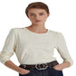 Ralph Lauren Camiseta Feminina Manga Bufante Slub Jersey Branca Tamanho X-G