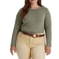 Blusa Ralph Lauren Feminina Manga Longa em Algodão Misto Verde Tamanho 3X