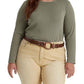 Blusa Ralph Lauren Feminina Manga Longa em Algodão Misto Verde Tamanho 3X