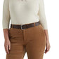 Blusa Ralph Lauren Feminina de Algodão Elástico com Acabamento em Renda, Bege, Tamanho 3X