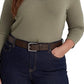 Blusa Ralph Lauren Feminina de Algodão Elástico com Acabamento em Renda, Verde, Tamanho 2X