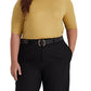 Ralph Lauren Feminino Metallic Stretch Jersey Gola Alta Amarelo Tamanho 1X