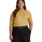 Ralph Lauren Feminino Metallic Stretch Jersey Gola Alta Amarelo Tamanho 2X