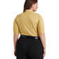 Ralph Lauren Feminino Metallic Stretch Jersey Gola Alta Amarelo Tamanho 2X