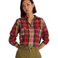 Camisa Ralph Lauren Feminina Xadrez de Algodão Amassado Vermelha Tamanho Grande