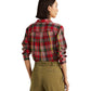 Camisa Ralph Lauren Feminina Xadrez de Algodão Amassado Vermelha Tamanho Grande