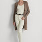 Cardigan Ralph Lauren Feminino de Algodão Misto Marrom Tamanho Grande