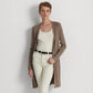 Cardigan Ralph Lauren Feminino de Algodão Misto Marrom Tamanho Grande