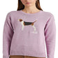 Suéter de malha de algodão Intarsia feminino Ralph Lauren, roxo