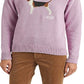 Suéter de malha de algodão Intarsia feminino Ralph Lauren, roxo