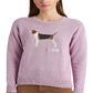 Suéter de malha de algodão Intarsia feminino Ralph Lauren, roxo