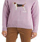Suéter de malha de algodão Intarsia feminino Ralph Lauren, roxo