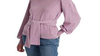 Suéter Ralph Lauren Feminino de Algodão com Cinto Roxo Tamanho Grande