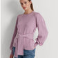 Suéter Ralph Lauren Feminino de Algodão com Cinto Roxo Tamanho Médio