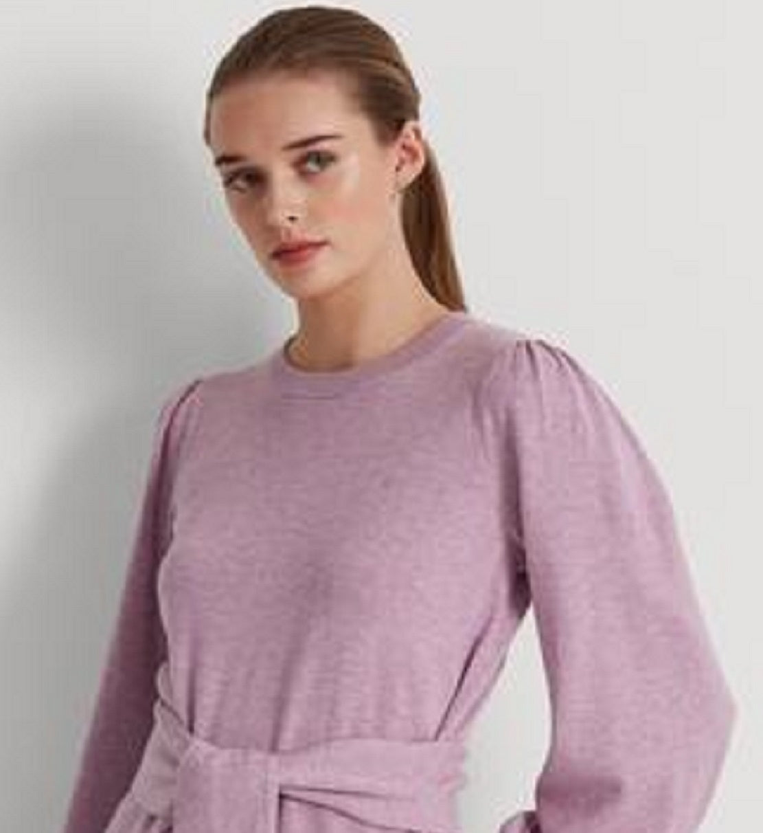 Suéter Ralph Lauren Feminino de Algodão com Cinto Roxo Tamanho Médio