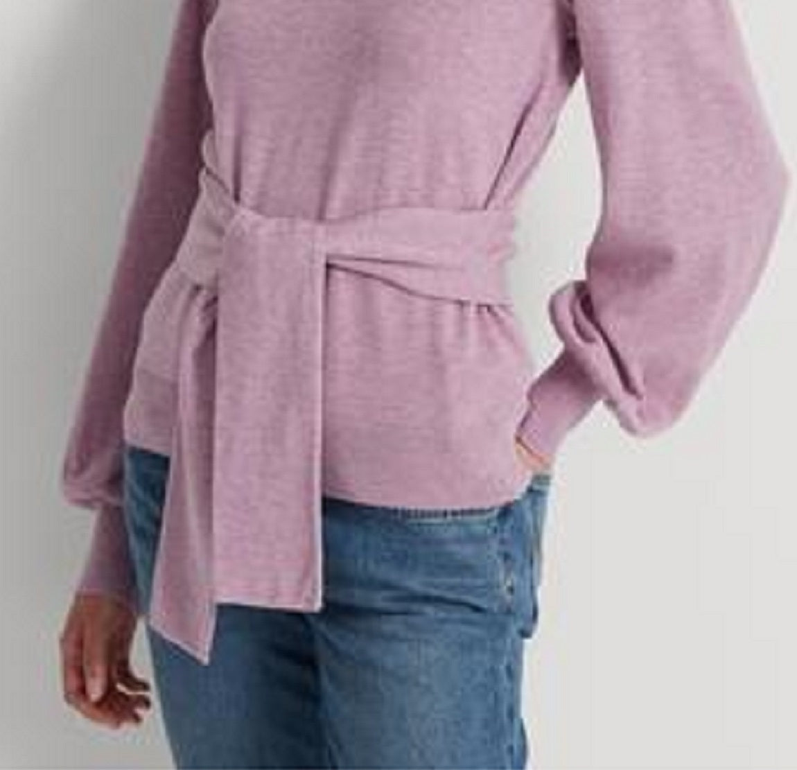 Suéter Ralph Lauren Feminino de Algodão com Cinto Roxo Tamanho Médio