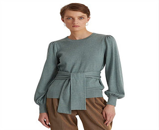 Suéter Ralph Lauren Feminino de Algodão com Cinto Verde Tamanho X-G