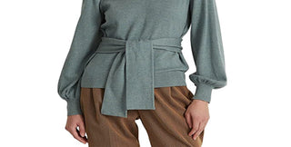 Suéter Ralph Lauren Feminino de Algodão com Cinto Verde Tamanho X-G