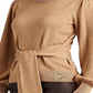 Suéter Ralph Lauren Feminino de Algodão com Cinto Marrom Tamanho Grande