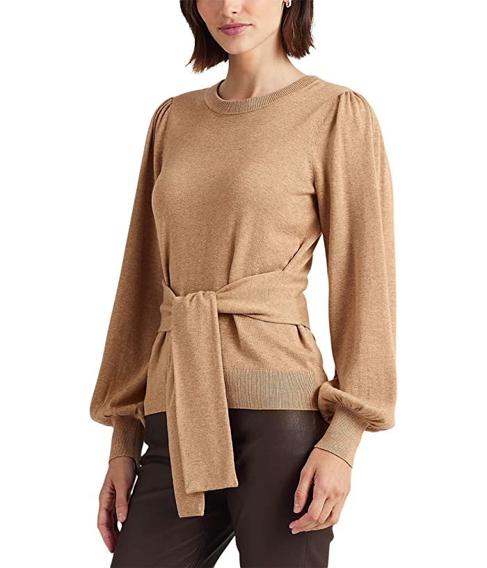 Suéter Ralph Lauren Feminino de Algodão com Cinto Marrom Tamanho P