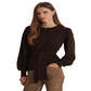 Suéter Ralph Lauren Feminino de Algodão com Cinto Marrom Tamanho X-G