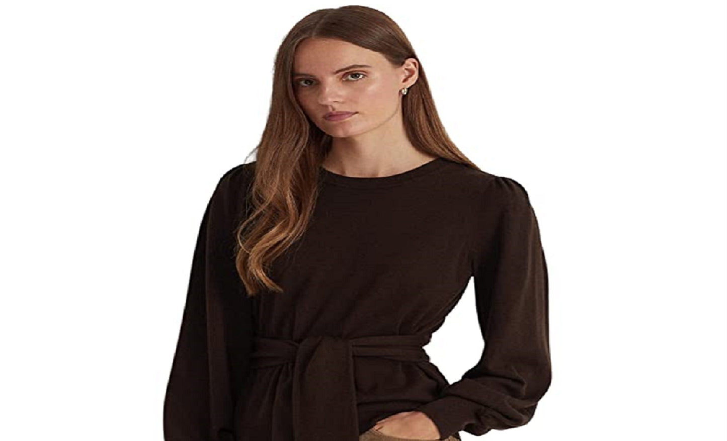 Suéter Ralph Lauren Feminino de Algodão com Cinto Marrom Tamanho X-G