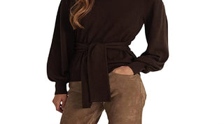 Suéter Ralph Lauren Feminino de Algodão com Cinto Marrom Tamanho X-G