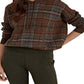 Suéter com capuz Ralph Lauren feminino xadrez de lã merino, tamanhos variados, médio
