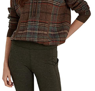 Suéter com capuz Ralph Lauren feminino xadrez de lã merino, tamanhos variados, pequeno