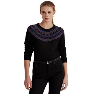Suéter Ralph Lauren Fair Isle Cotton Blend Feminino Preto Tamanho P