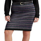 Saia lápis feminina Ralph Lauren Fair Isle Cotton Blend, preta, tamanho pequeno
