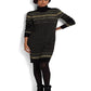 Vestido de malha Ralph Lauren Fair Isle gola alta feminino, preto, tamanho extragrande