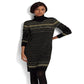 Vestido de malha Ralph Lauren Fair Isle gola alta feminino, preto, tamanho extragrande