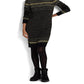 Vestido de malha Ralph Lauren Fair Isle gola alta feminino, preto, tamanho extragrande