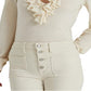 Suéter Ralph Lauren Feminino com Babados e Manga Longa, Branco, Tamanho XG