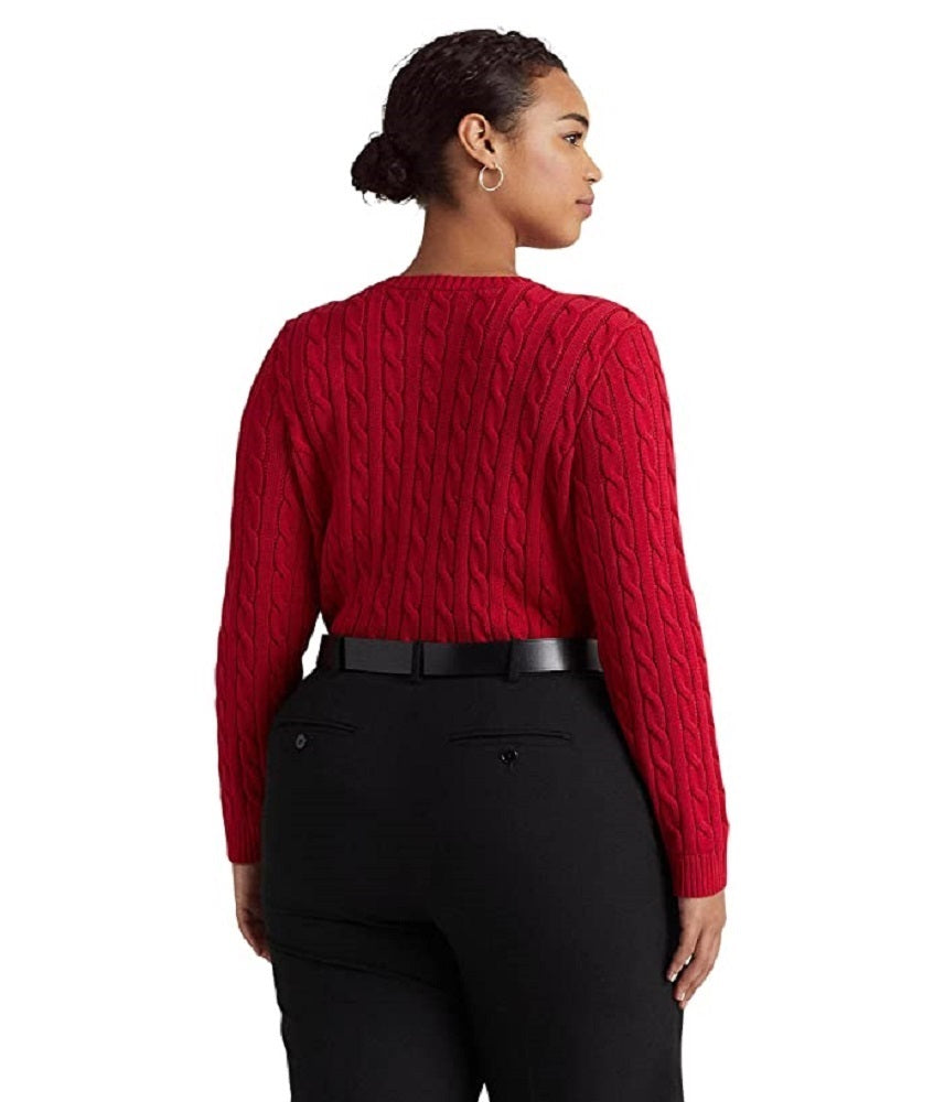 Suéter Ralph Lauren Feminino de Tricô com Acabamento em Botões Vermelho