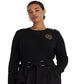 Suéter Ralph Lauren Feminino Tricô com Acabamento em Botões Preto Tamanho 3X