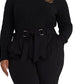 Suéter Ralph Lauren Feminino Tricô com Acabamento em Botões Preto Tamanho 3X