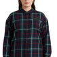 Camisa de sarja xadrez com remendo de ouro feminino Ralph Lauren, azul, tamanho 3X