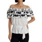 Blusa Ralph Lauren Feminina Bordada Ombro a Ombro Branca