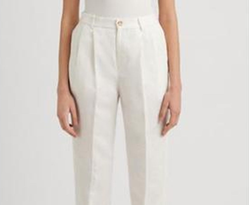 Calça Ralph Lauren Feminina Sarja de Linho Misto Branca