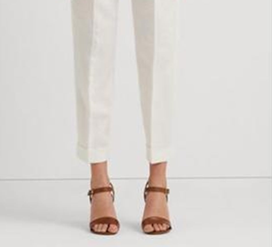 Calça Ralph Lauren Feminina Sarja de Linho Misto Branca