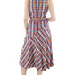 Vestido midi de algodão xadrez Madras Lauren Ralph Lauren feminino, tamanho 16